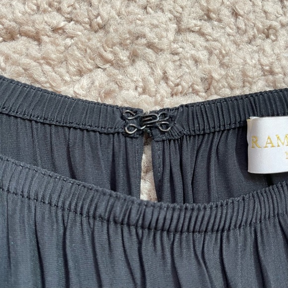 Ramy Brook Lauren Cold-Shoulder Drop-Waist Blouson Mini Dress Black Size Small - Picture 8 of 16